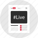 event, hashtag, live, mockup, page, stream, youtube
