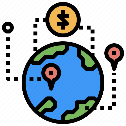 Abroad, business, dollar, finance, map icon - Download on Iconfinder