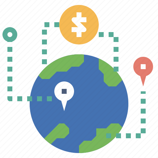 Abroad, business, dollar, finance, map icon - Download on Iconfinder