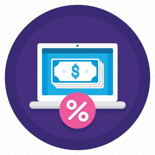 Digital, interest, laptop, payment, percentage icon - Download on Iconfinder