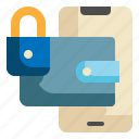 money, online, wallet, locked, protect, banking, payment icon
