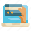 online, credit, laptop, shopping, internet, payment icon 