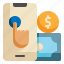 mobile, online, cash, technology, internet, payment icon 