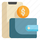 wallet, online, cash, transfers, internet, shopping, payment icon