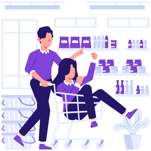 Shopping, man, woman, people, cart, commerce icon - Download on Iconfinder