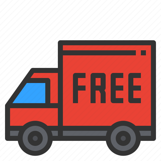 Free, shipping, car, delivery, commerce, vehicle, truck icon - Download on Iconfinder