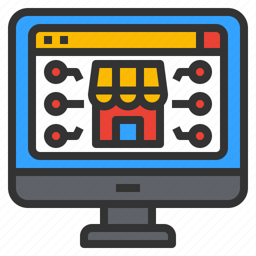 Online, shop, commerce, shopping, broswer, screen, monitor icon - Download on Iconfinder
