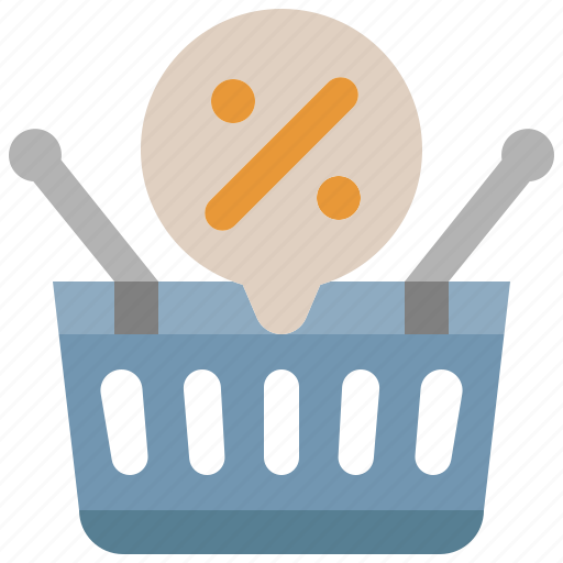Discount, basket, supermarket, offer, sale, commerce, percentage icon - Download on Iconfinder