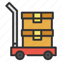 trolley, delivery, logistics, shipping, package, box