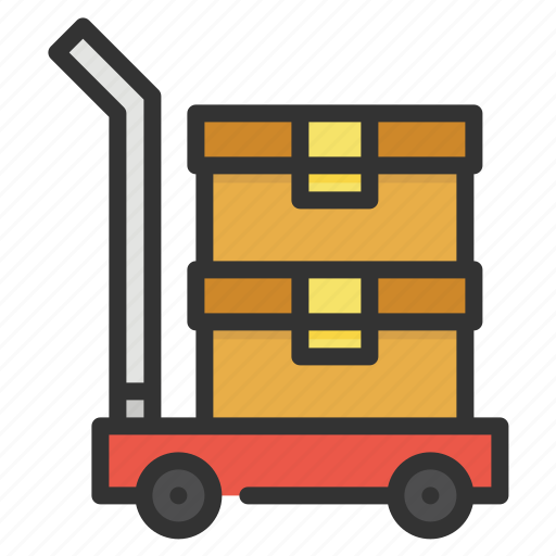 Trolley, delivery, logistics, shipping, package, box icon - Download on Iconfinder