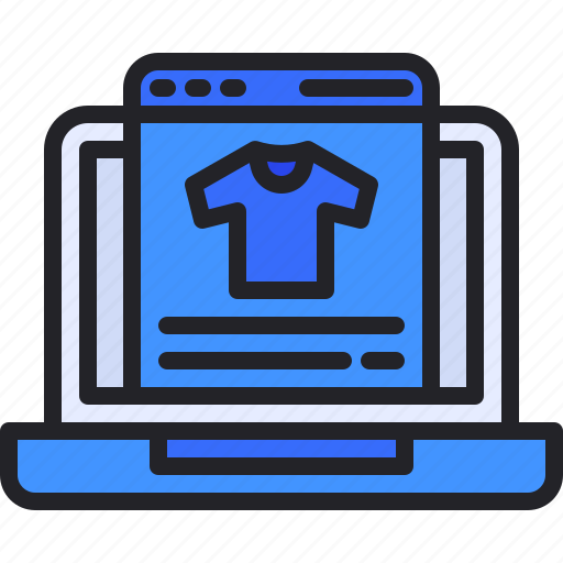 Laptop, online, store, website, ecommerce, shirt icon - Download on Iconfinder