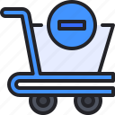 trolley, cart, shopping, remove, from, delete