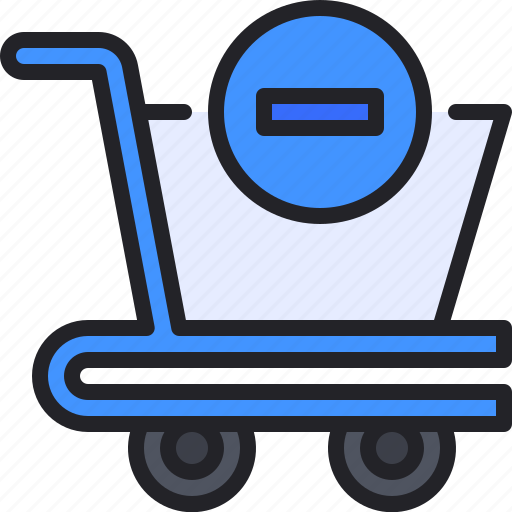 Trolley, cart, shopping, remove, from, delete icon - Download on Iconfinder