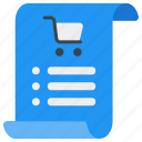shopping, list, online, shop, sale, paper