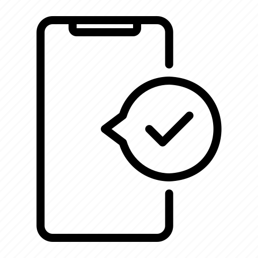 Smartphone, accepted, mobile, phone, communications, speech, bubble icon - Download on Iconfinder
