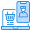 basket, laptop, online, shopping, smartphone 