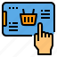 basket, hand, online, order, phone, shopping, smart 