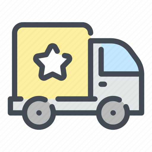 Brand, delivery, product, shop, star, truck, van icon - Download on Iconfinder