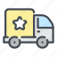 brand, delivery, product, shop, star, truck, van 