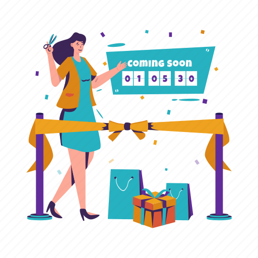 Countdown, coming soon, timer, promotion, online shop, ecommerce, advertising illustration - Download on Iconfinder