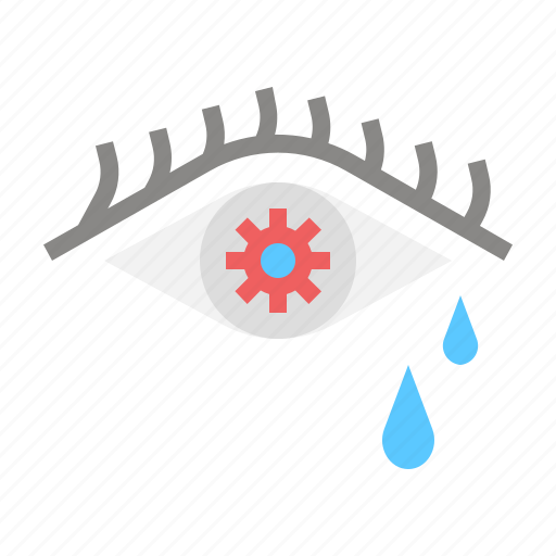 Red, eye, tear, cry, symptom, allergic icon - Download on Iconfinder