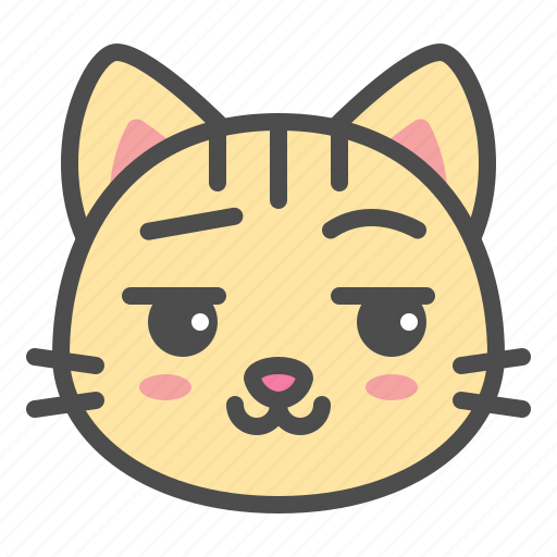 Cat, cute, face, kitten, pet, smirk icon - Download on Iconfinder