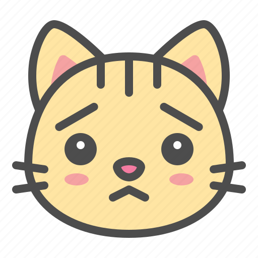 Cat, cute, face, kitten, pet, worried icon - Download on Iconfinder