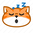 cute, cat, orange, emoticon, sleep 
