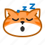 cute, cat, orange, emoticon, sleep 