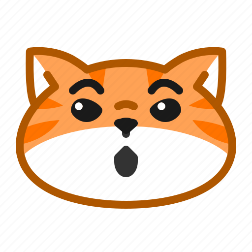 Cute, cat, orange, emoticon icon - Download on Iconfinder