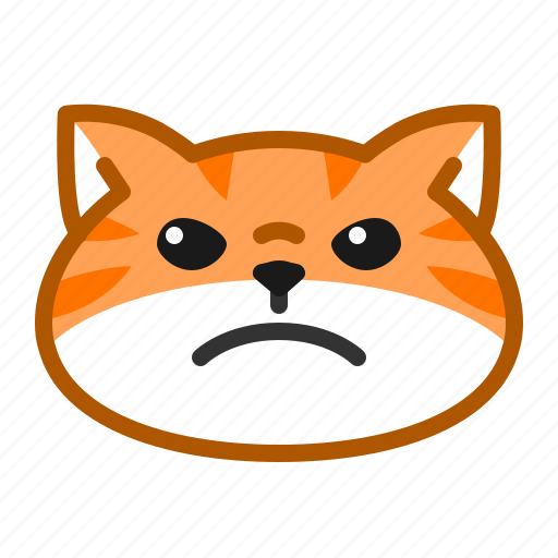 Cute, cat, orange, emoticon icon - Download on Iconfinder