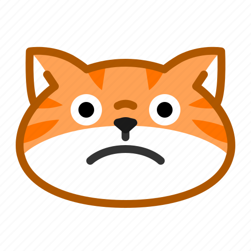 Cute, cat, orange, emoticon, shock, shocked icon - Download on Iconfinder