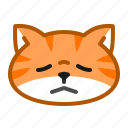 cute, cat, orange, emoticon, sad 
