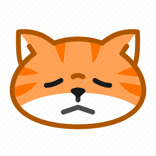 Cute, cat, orange, emoticon, sad icon - Download on Iconfinder