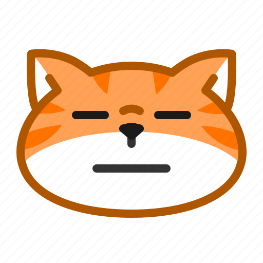 Cute, cat, orange, emoticon, flat face icon - Download on Iconfinder