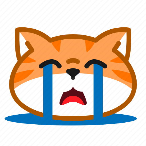 Cute, cat, orange, emoticon, crying icon - Download on Iconfinder
