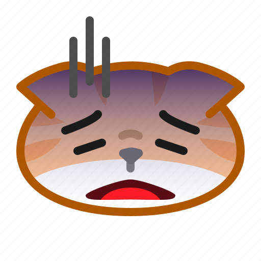 Cute, cat, orange, emoticon, depressed icon - Download on Iconfinder