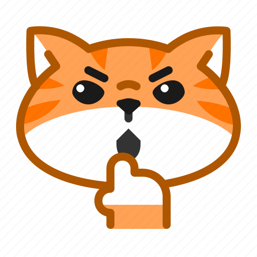 Cute, cat, orange, emoticon, pointing, me icon - Download on Iconfinder