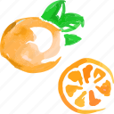 watercolor, orange, fruit, juice, drink, food, illustration
