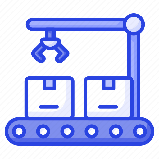 Conveyor, belt, logistics, distribution, products, pallet, boxes icon - Download on Iconfinder
