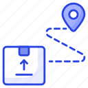 delivery, route, cargo, location, tracking, package, cardboard