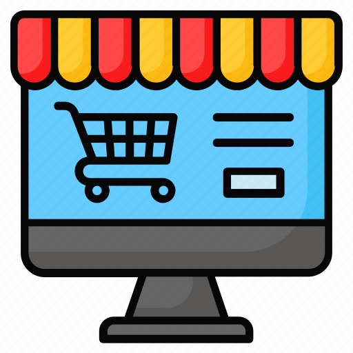 Online, shopping, ecommerce, commerce, shop, computer, cart icon - Download on Iconfinder