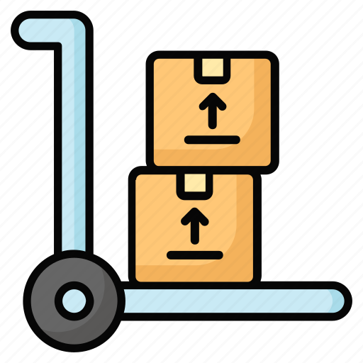 Parcel, trolley, luggage, cart, package, pushcart icon - Download on Iconfinder