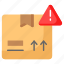 parcel, package, courier, warning, error, alert, delivery 