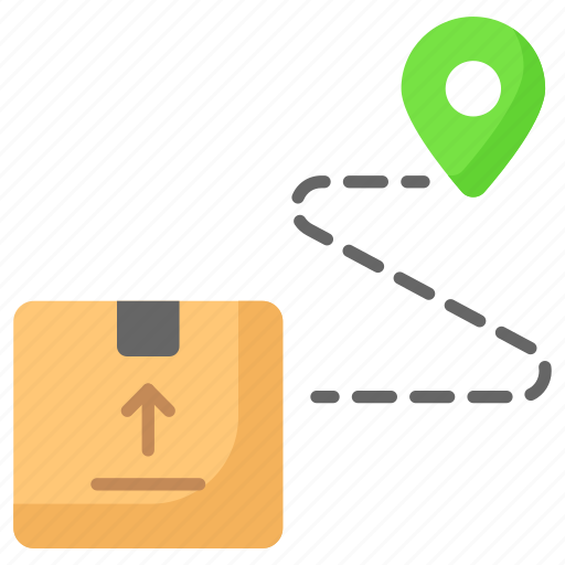 Delivery, route, cargo, location, tracking, package, cardboard icon - Download on Iconfinder