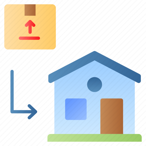 Home, delivery, house, package, parcel, box, doorstep icon - Download on Iconfinder