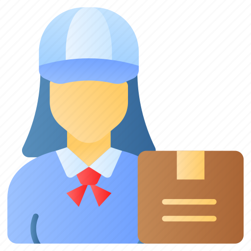 Courier, woman, delivery, parcel, package, supplier, avatar icon - Download on Iconfinder