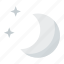 night, cream, moon, stars, half moon 