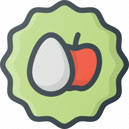 Apple, badge, egg, sticker, vegetarian icon - Download on Iconfinder