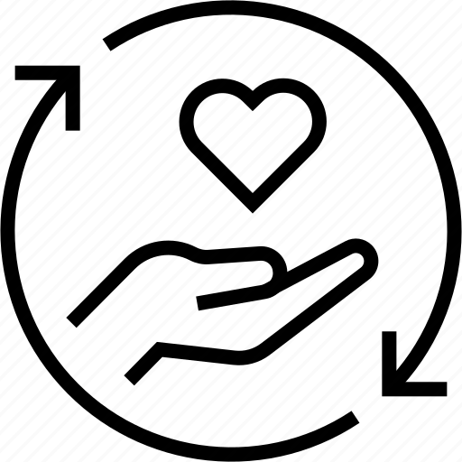 Organic, label, give, give back, heart, hand icon - Download on Iconfinder